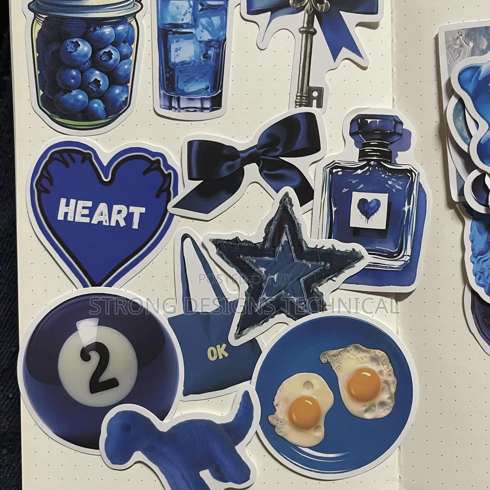 Deep Blue Themed Laptop Stickers