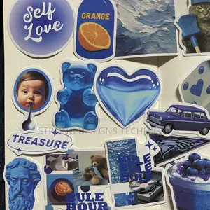 Deep Blue Themed Laptop Stickers