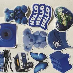 Deep Blue Themed Laptop Stickers