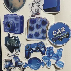 Deep Blue Themed Laptop Stickers