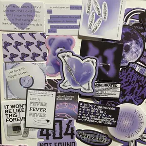 Deep Purple Aesthetic Laptop Stickers