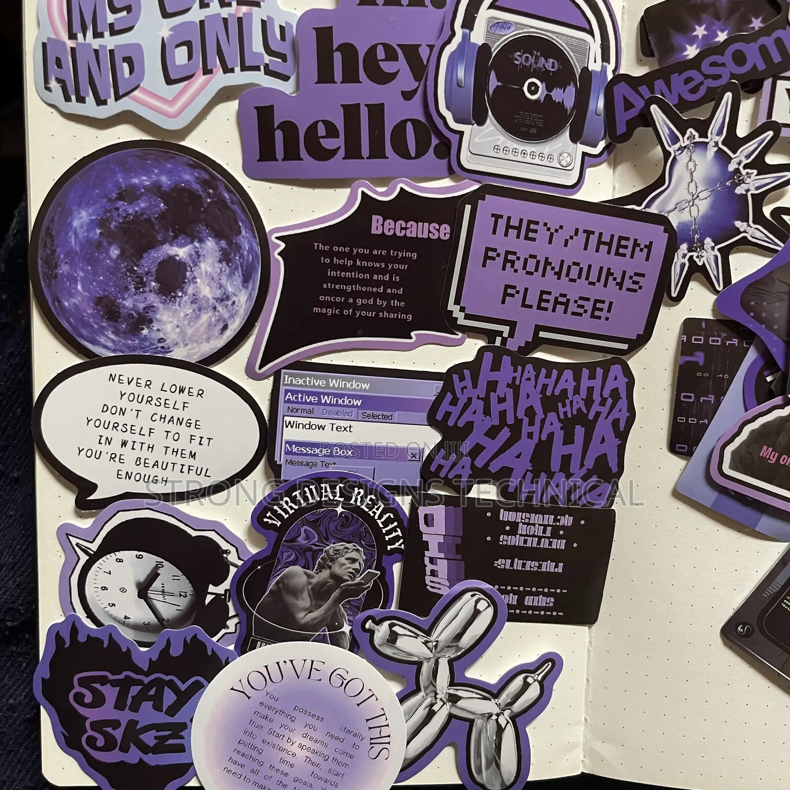 Deep Purple Aesthetic Laptop Stickers