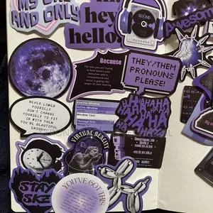 Deep Purple Aesthetic Laptop Stickers