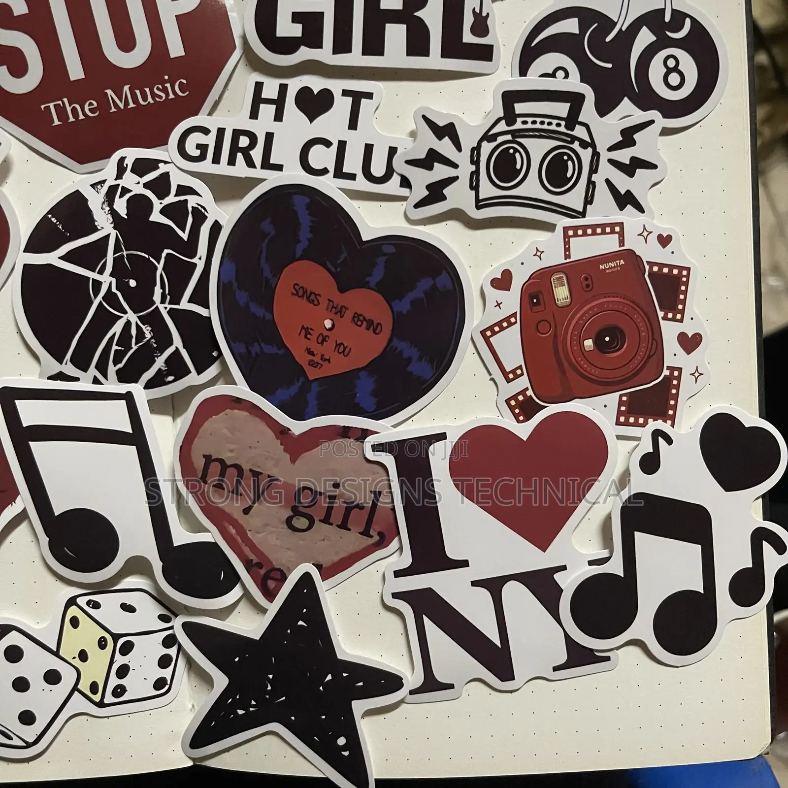 Deep Red Aesthetic Laptop Stickers.