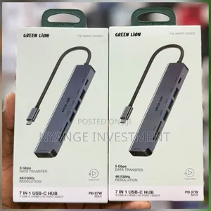 Green Lion 7-in-1 USB-C Hub Featuring a HDMI Port and 87W Power .