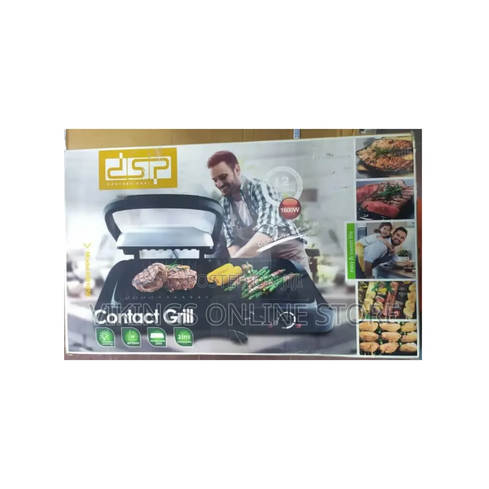 DSP 2 in 1 Contact Grill Machine Griddle Pan Non-Stick 2 in 1