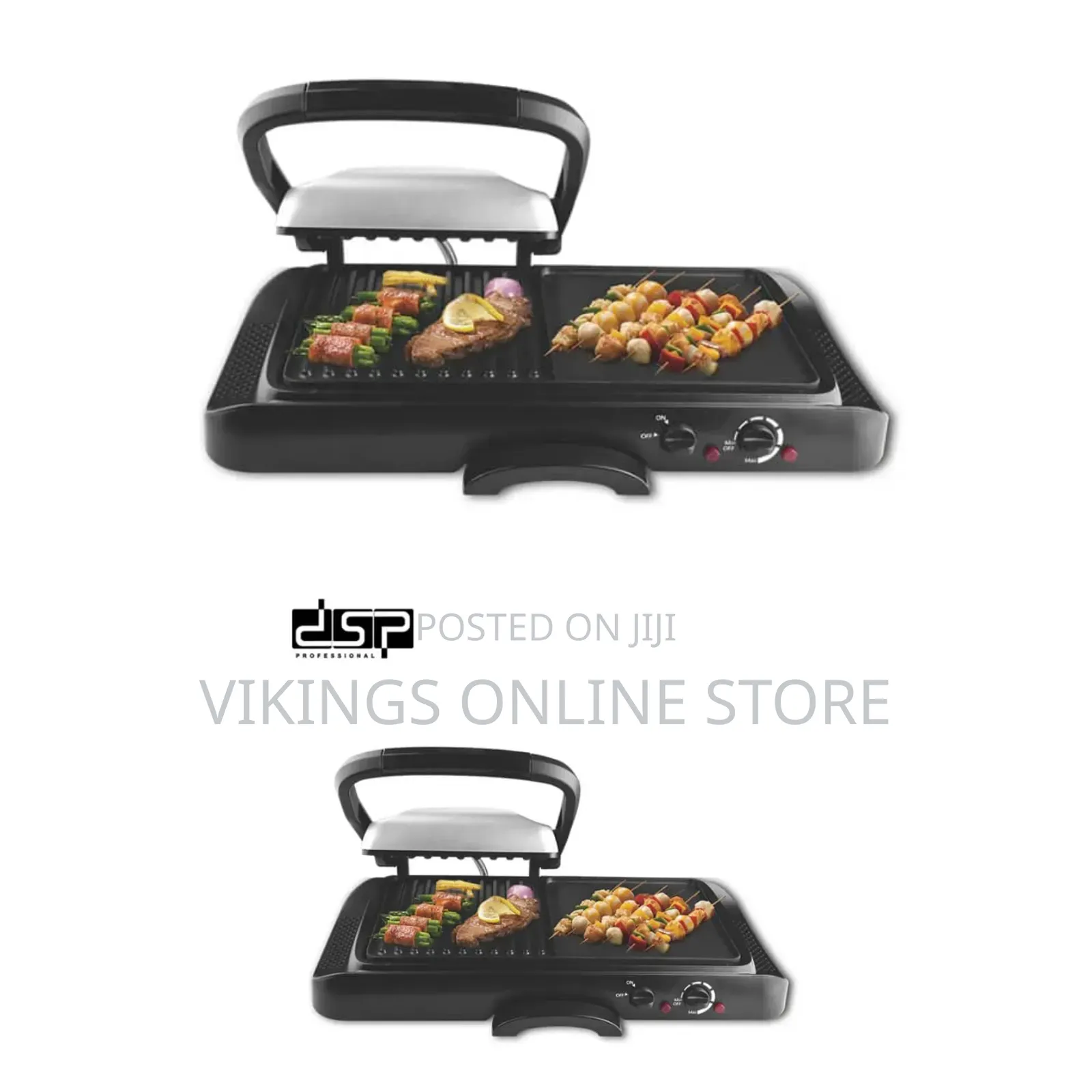 DSP 2 in 1 Contact Grill Machine Griddle Pan Non-Stick 2 in 1