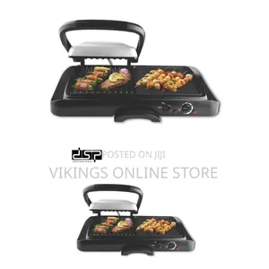 DSP 2 in 1 Contact Grill Machine Griddle Pan Non-Stick 2 in 1