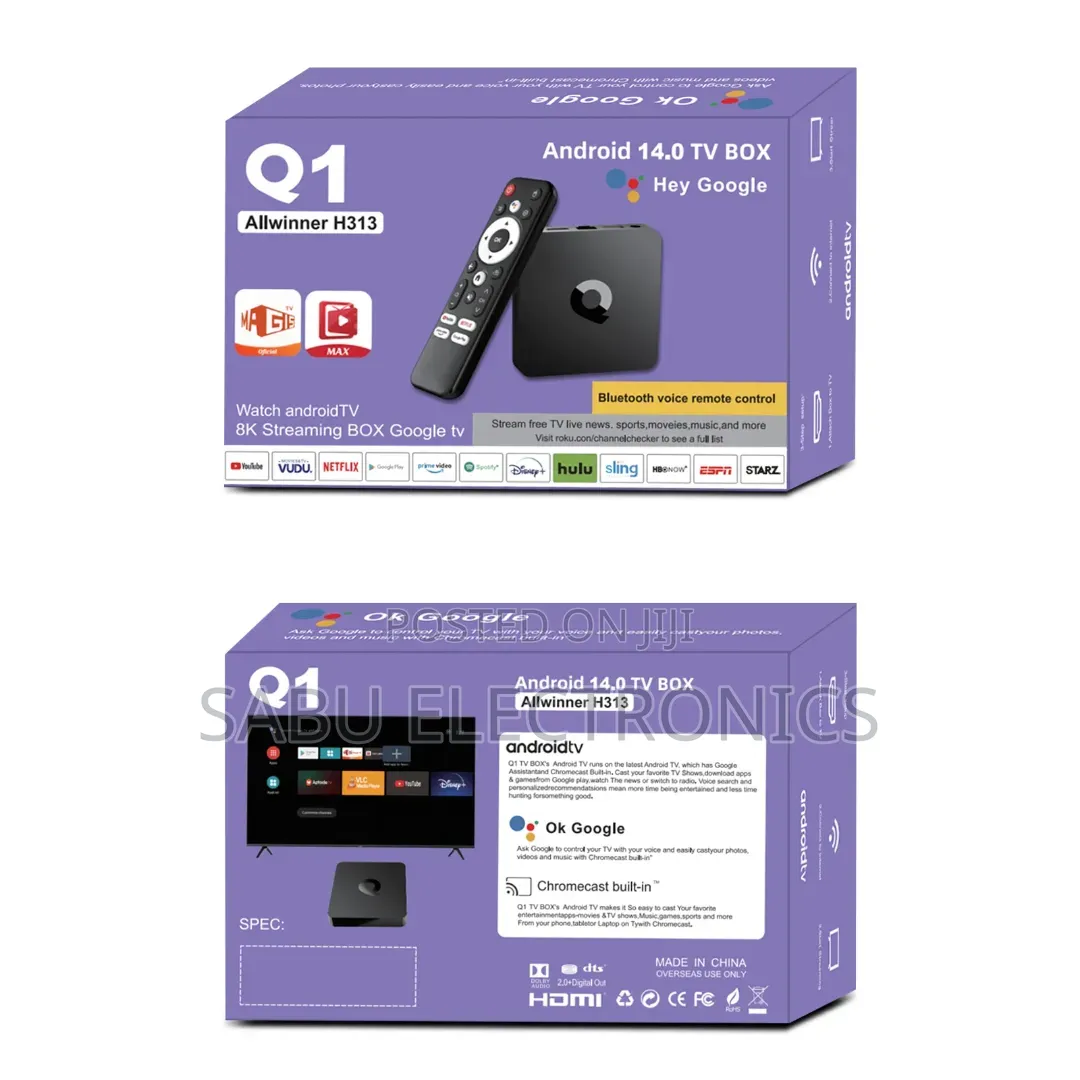 TV Box – 2GB RAM, 16GB ROM, Wi-Fi, Bluetooth Voice Remote Chromecast