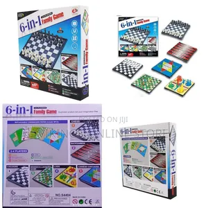 6 in 1 Family Game Multiple Classic Board Games