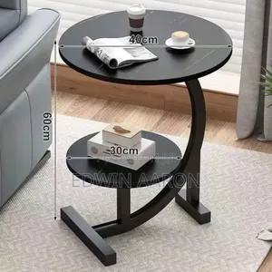 C Shaped Living Room Side Table Walnut
