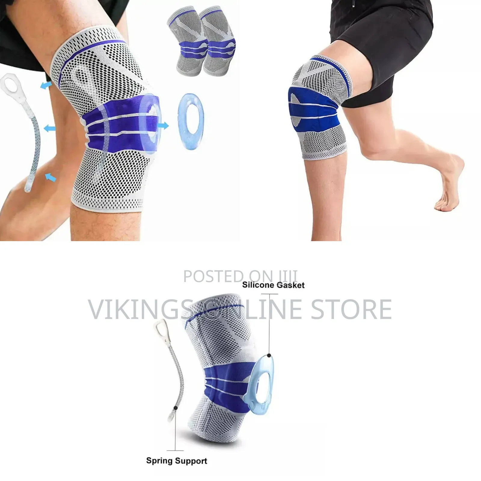 Silicone Compression Knee Support Brace Sleeve – For Knee Injuries