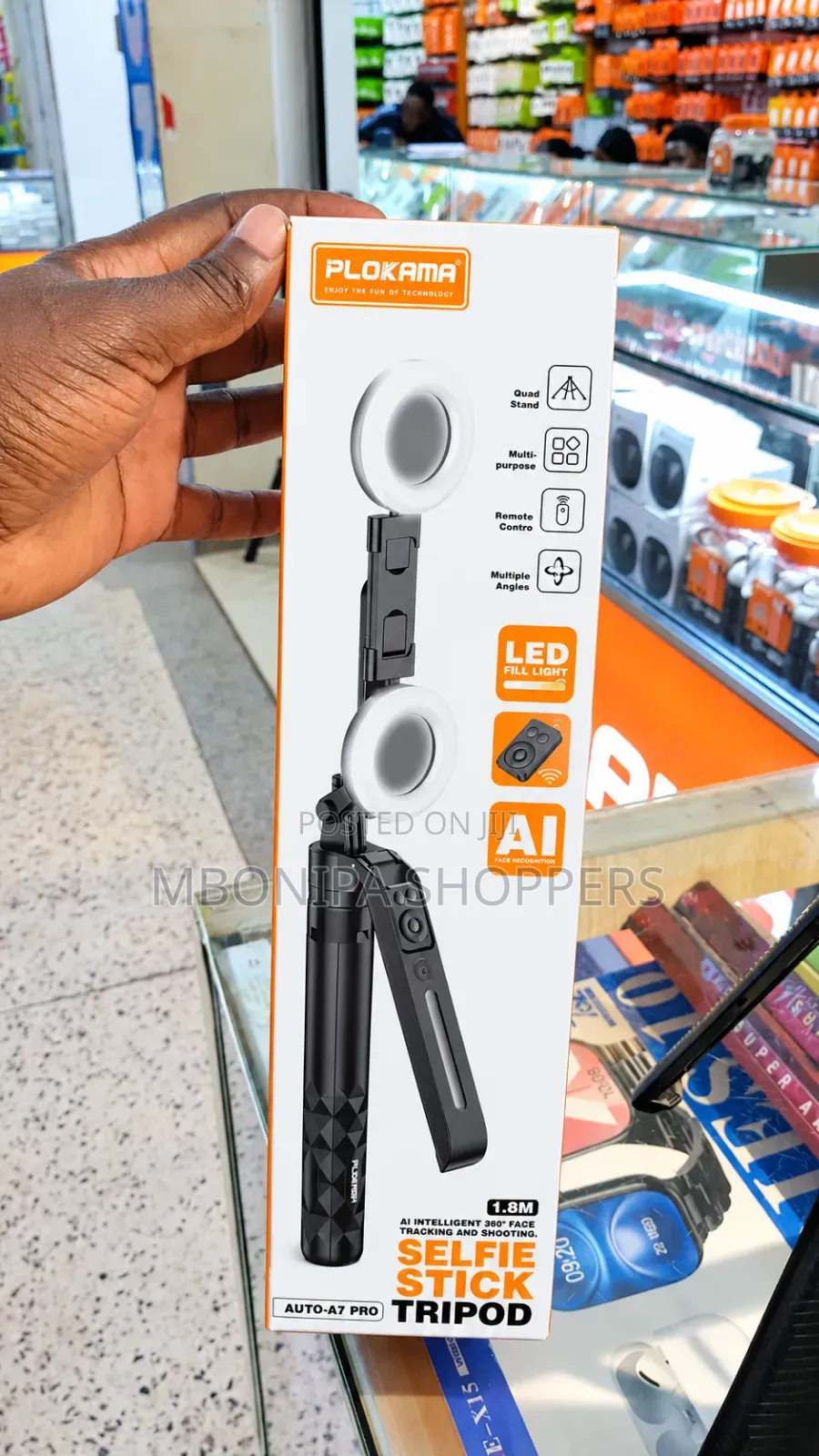360 Auto Face Tracking Tripod 360° Rotation With Stand Light
