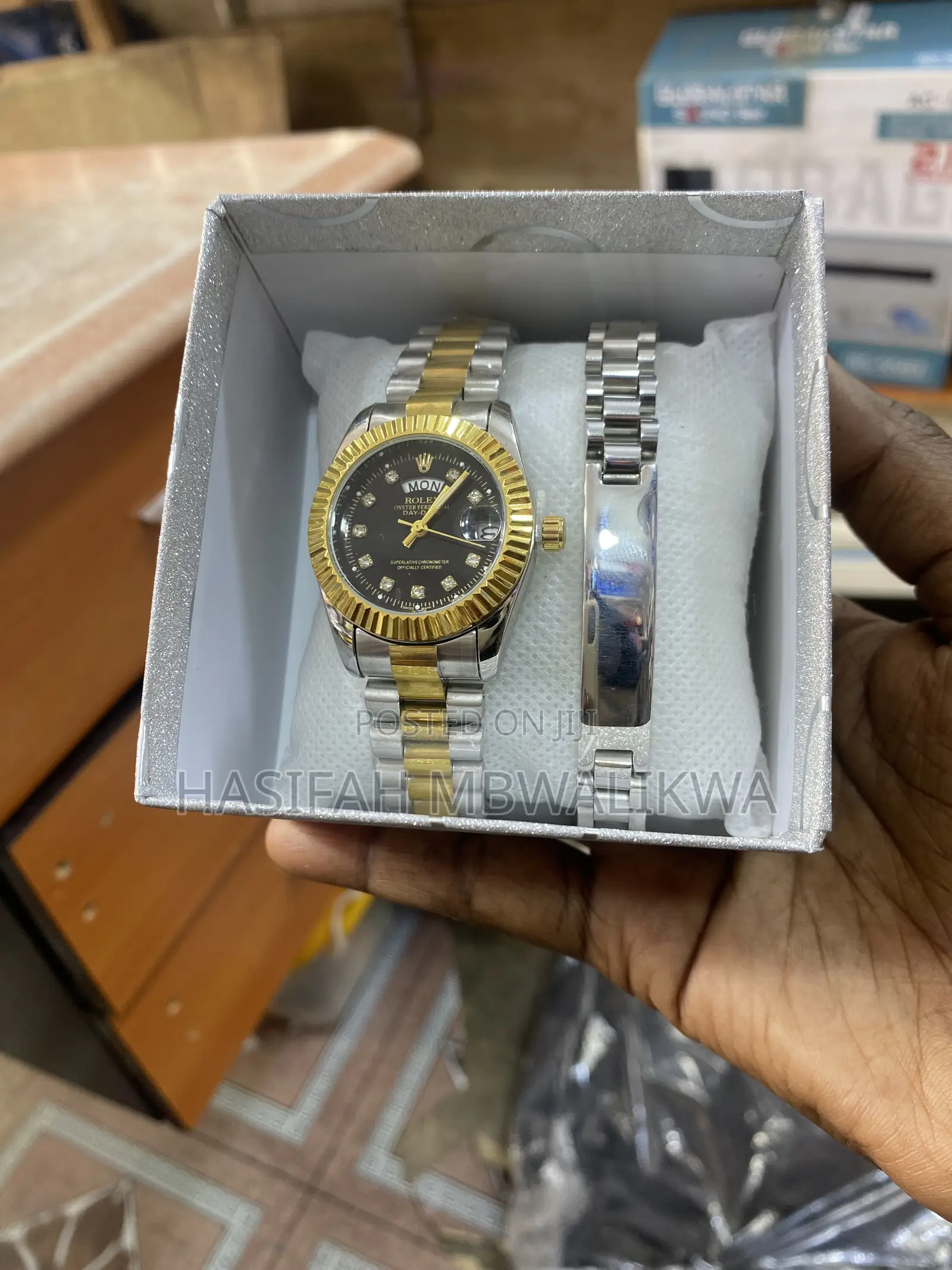 Gold Silver Rolex With Bracelet