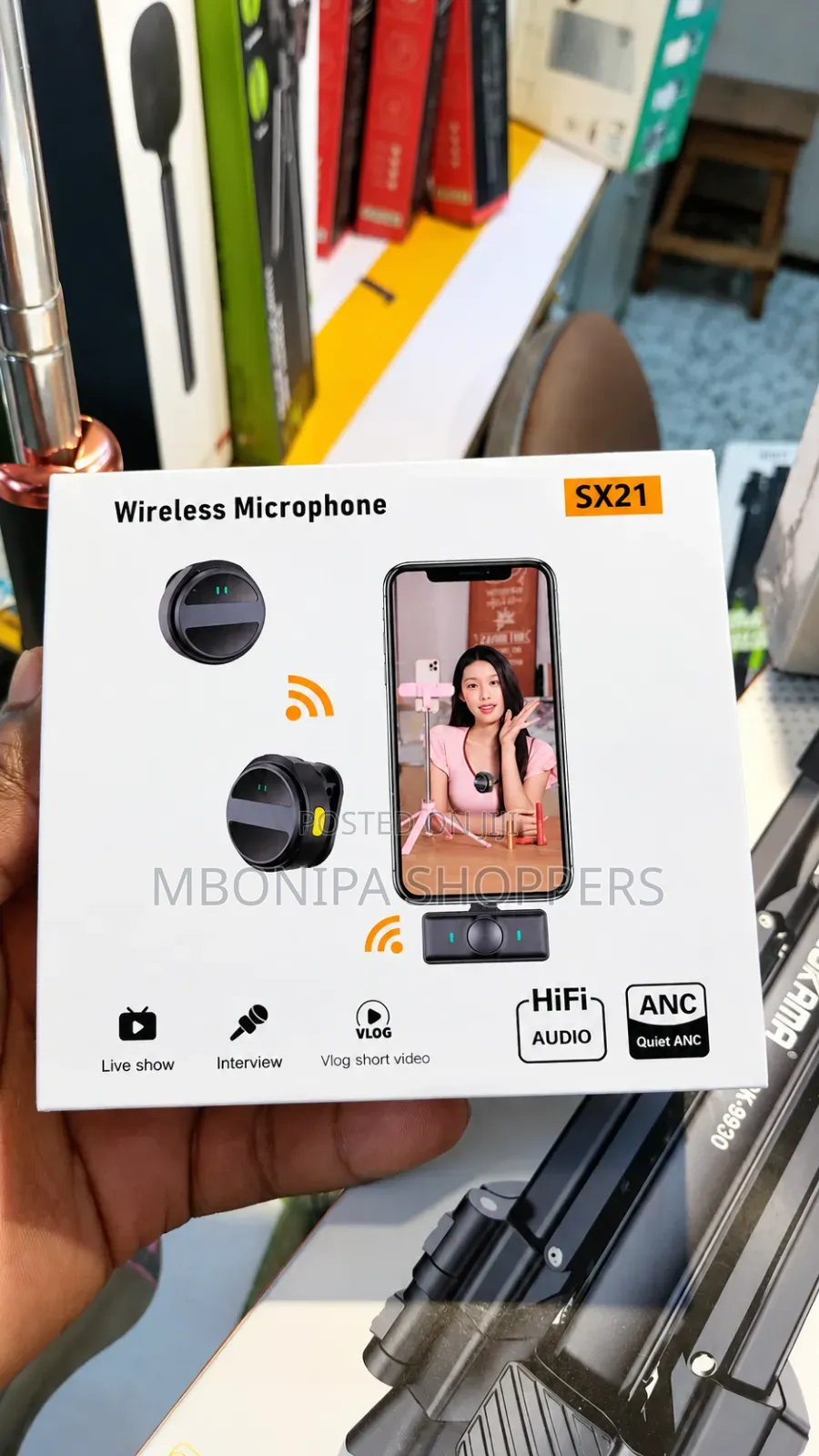 Wireless Lavalier Microphone HiFi Audio ANCNoise Reduction Plug Play