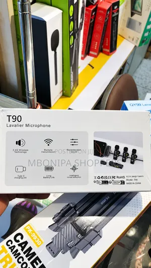 T90 4 in 1 Wireless Microphone, Noise Reduction Collar Mic