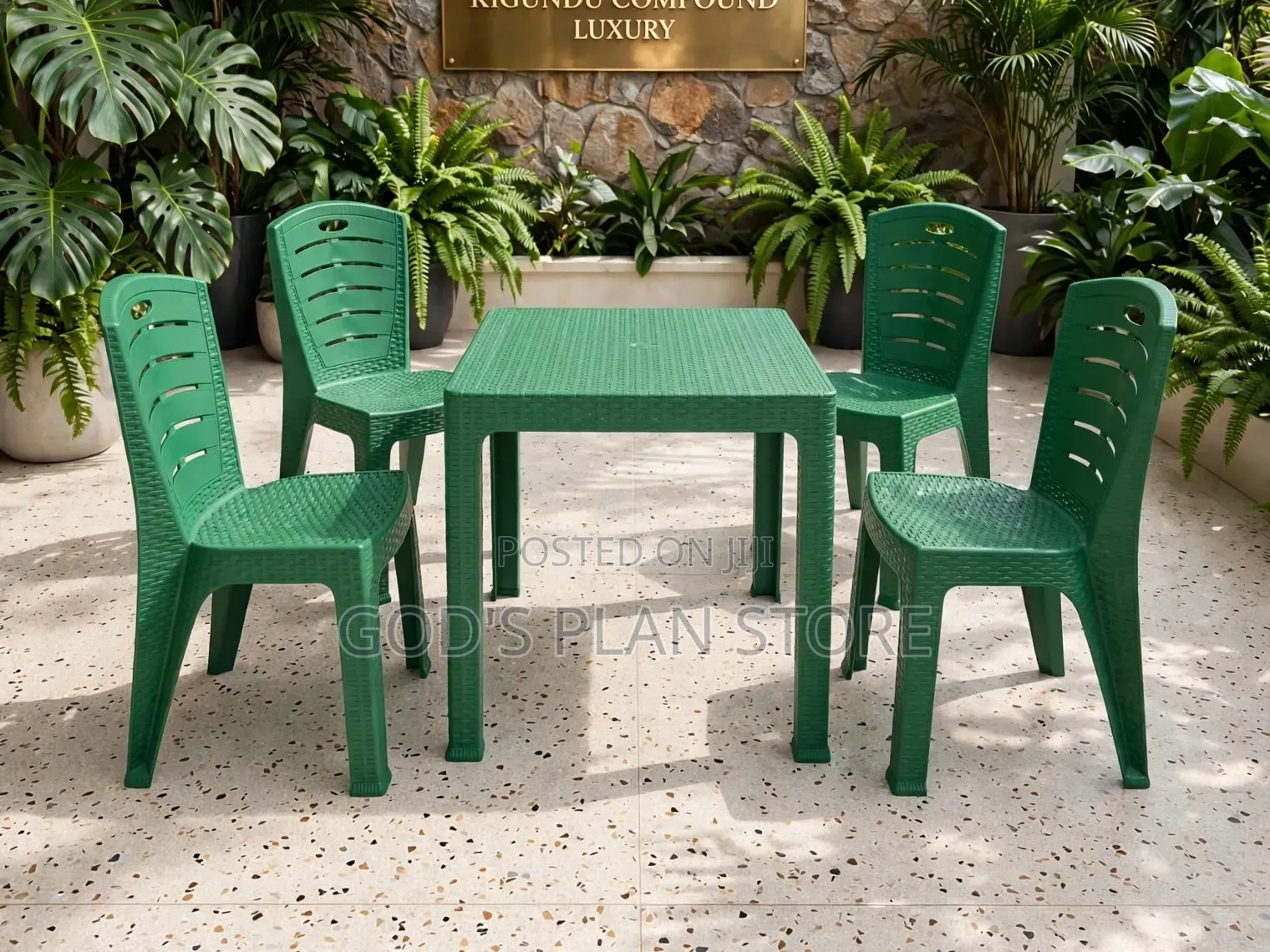 Mostive Matted Plastic Chairs and Plastic Chairs and Table