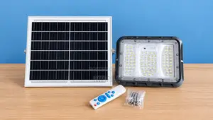 100W Solar Flood Light With Panel Remote – Outdoor Security Light
