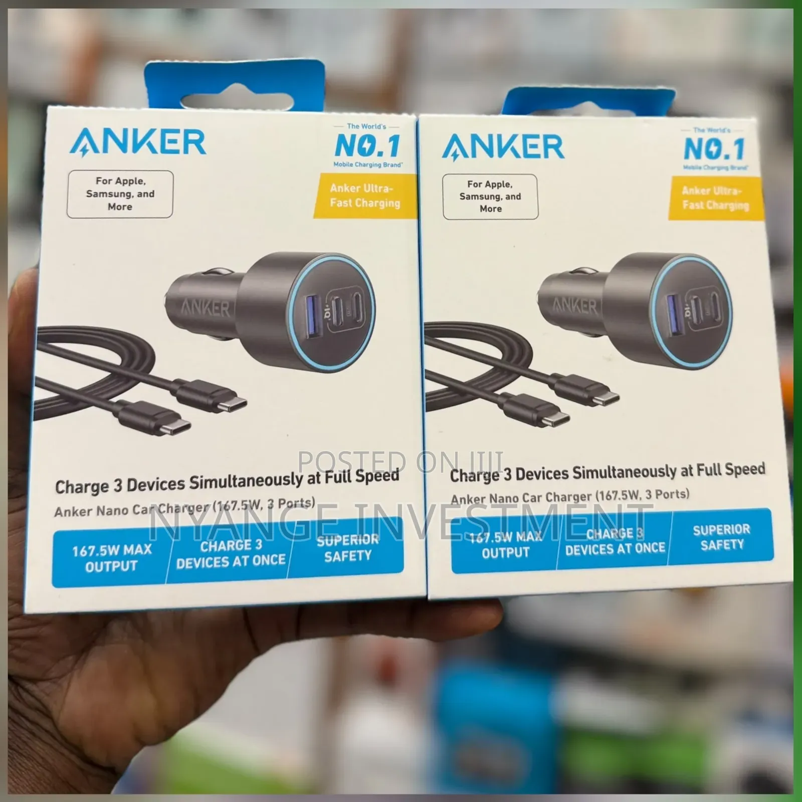 Anker Nano 167.5W Car Charger (3 Ports)