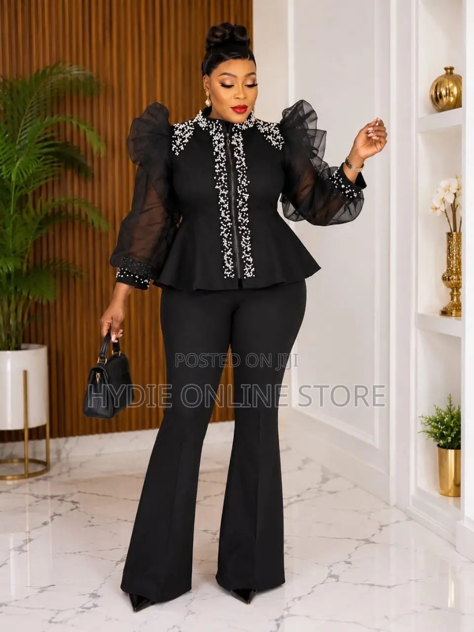 Stoneless Elegant Stylish Net Suit Two Piece
