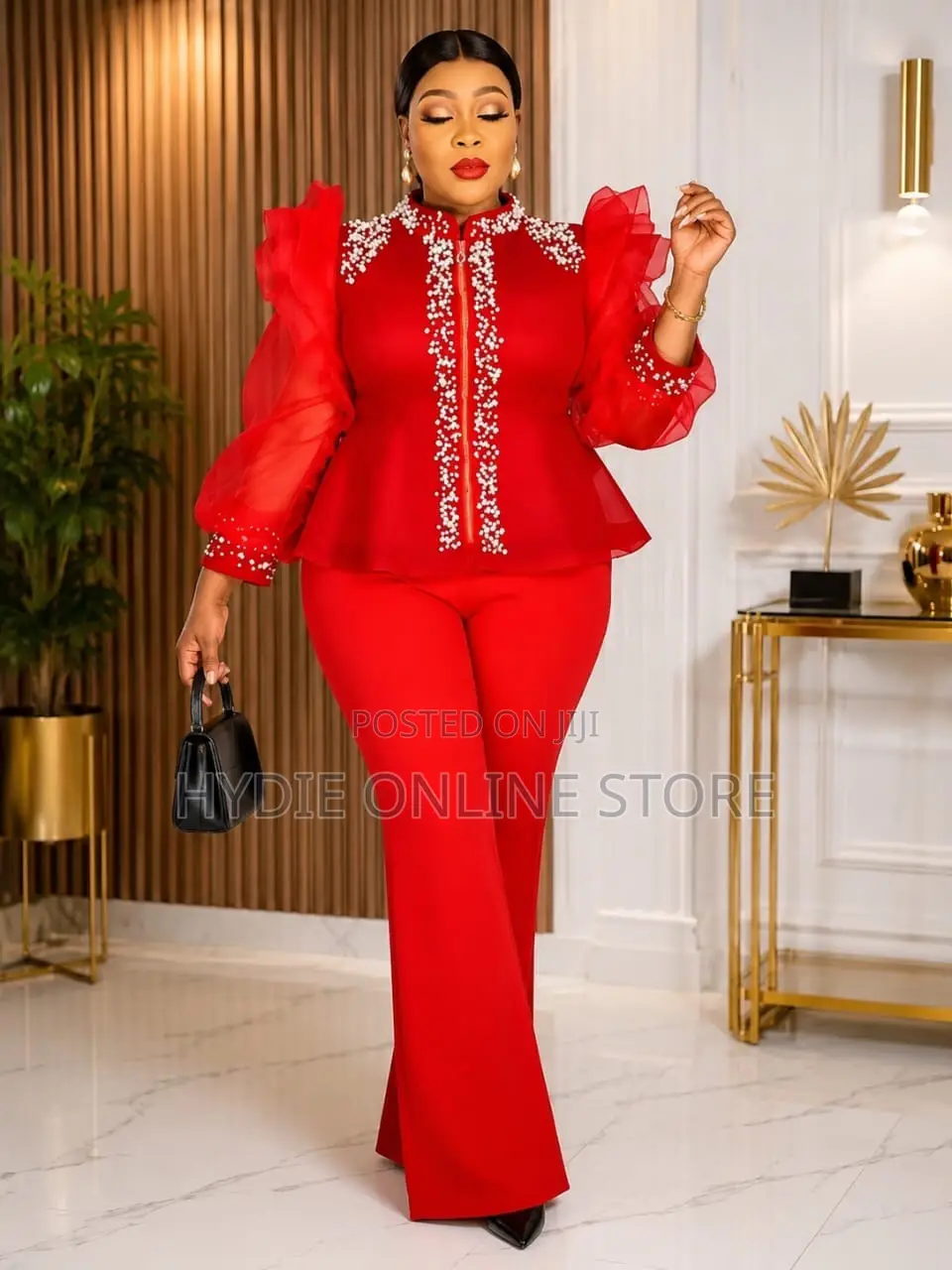 Stoneless Elegant Stylish Net Suit Two Piece