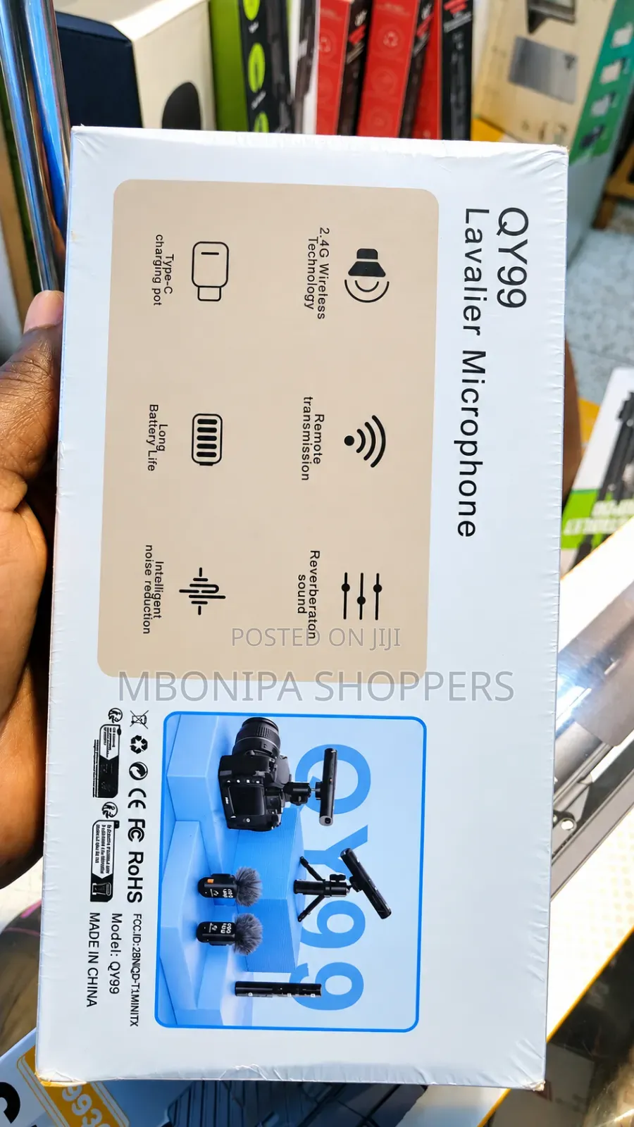 Lavalier Wireless QY99 Microphone Stick Design Noise Cancellation