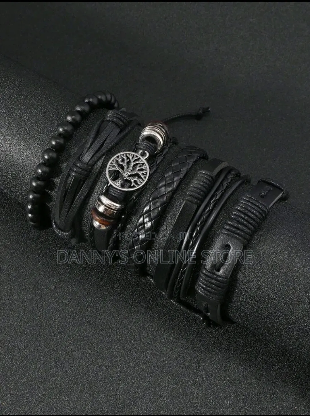 6pcs Vintage Style Tree of Life Decorated Beaded Braided Bracelet Set.