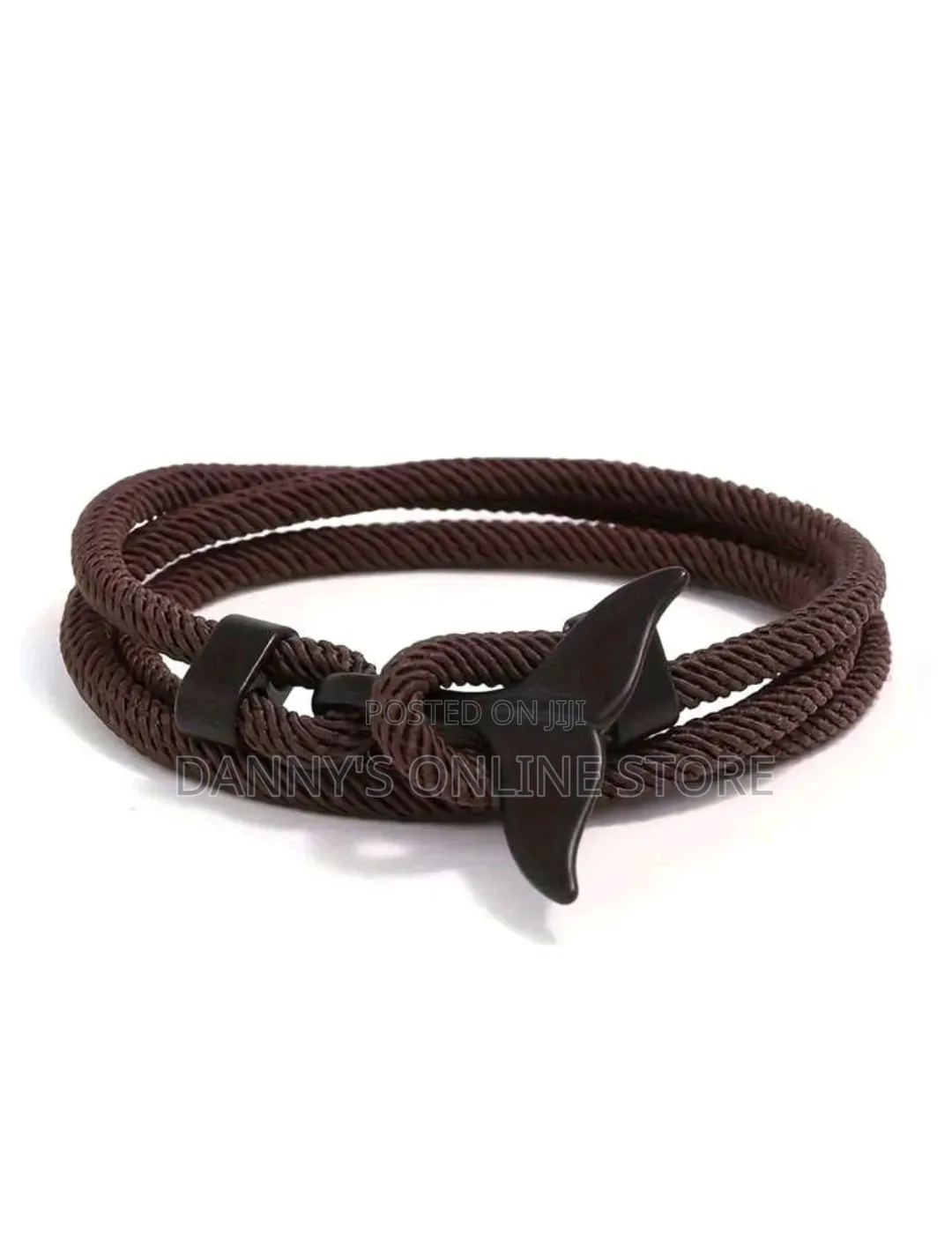 1pc Oceanic Anchor Whale Tail Braided Rope Bracelet - Fashionable.