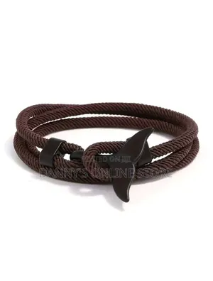 1pc Oceanic Anchor Whale Tail Braided Rope Bracelet - Fashionable.