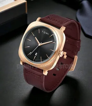 Minimalist Half-See-Through Bottom PU Leather Quartz Men's Watch.