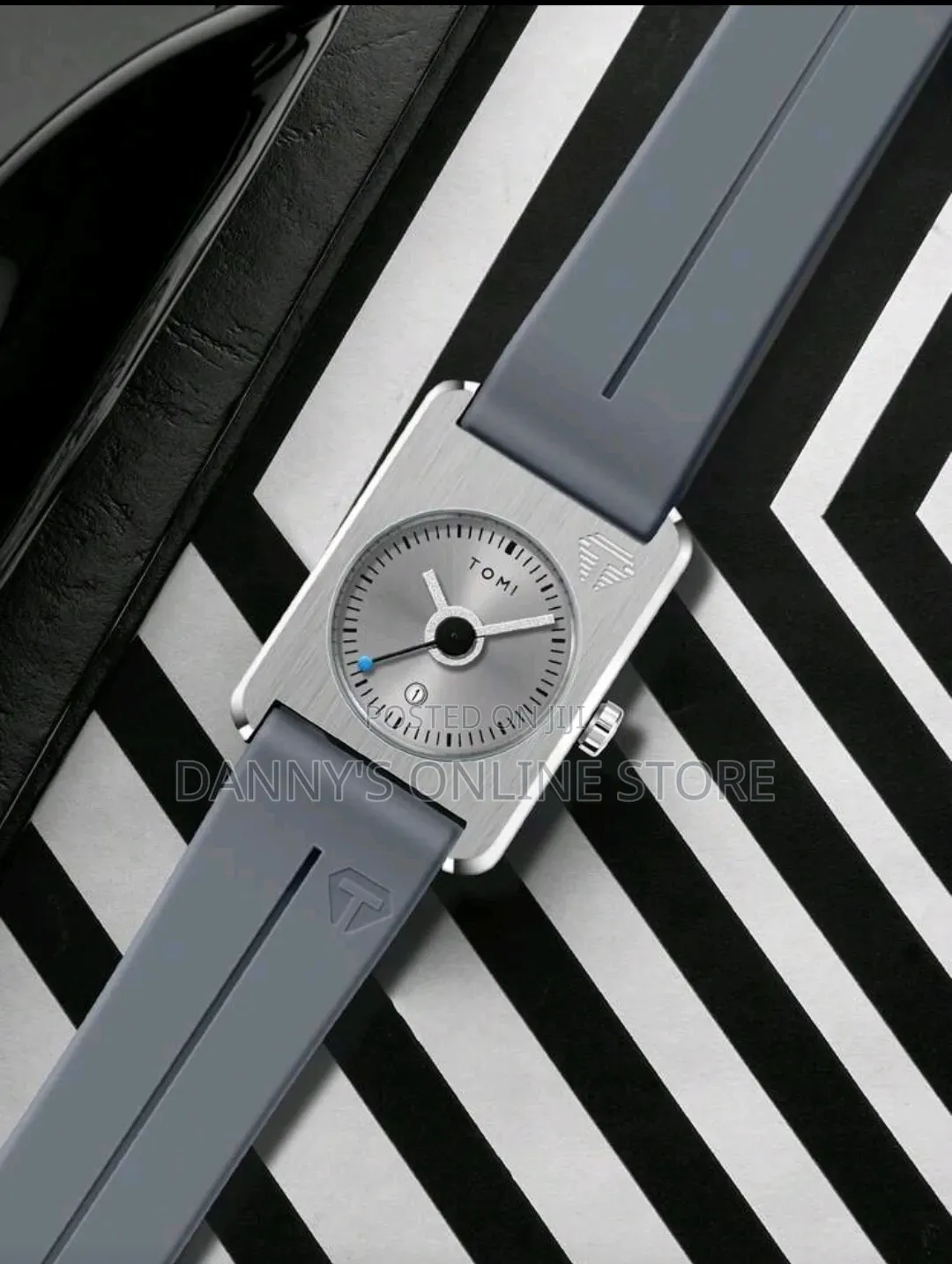 Men's Square Silicone Strap Wristwatch With Gift Box Watch
