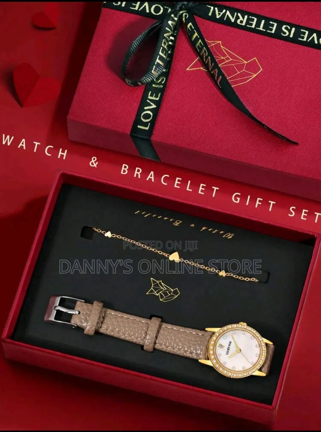 LUCKYFOX Women's Watch Gift Set With Rhinestone Iridescent Dial.