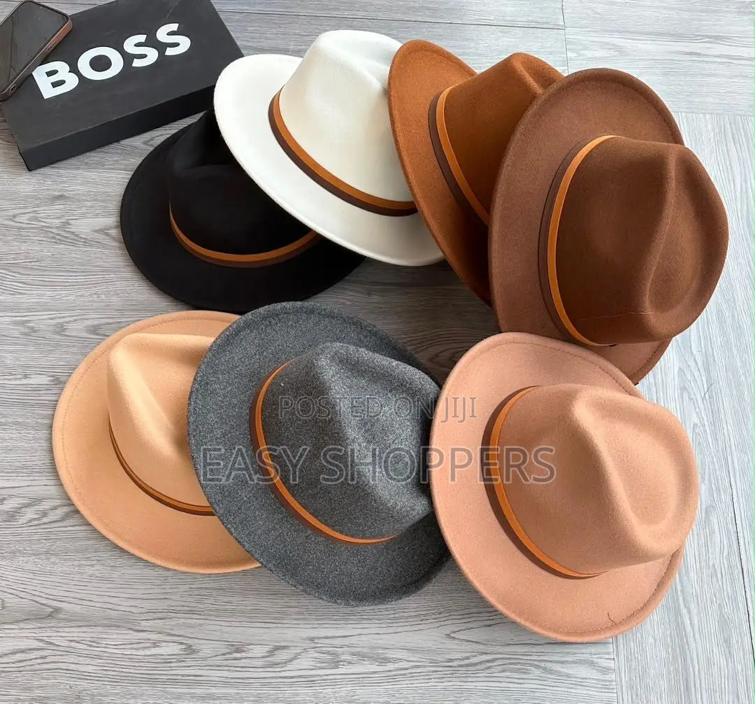 Classic Wide-Brim Wool Felt Fedora Hats