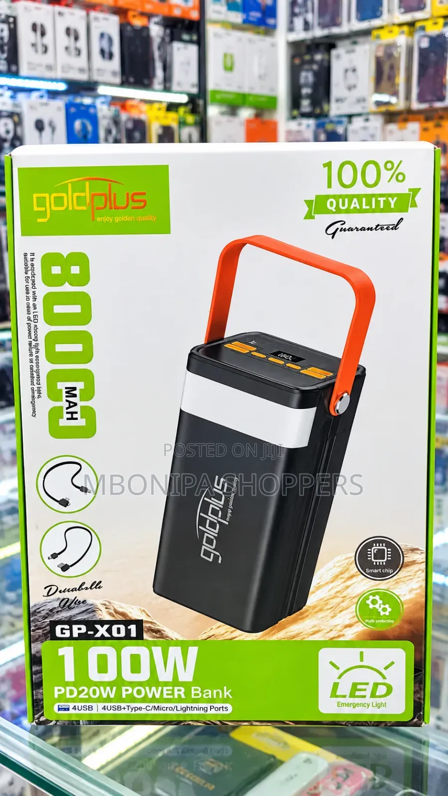 100w Super Fast Charging Power Bank for All Device - Multicolor