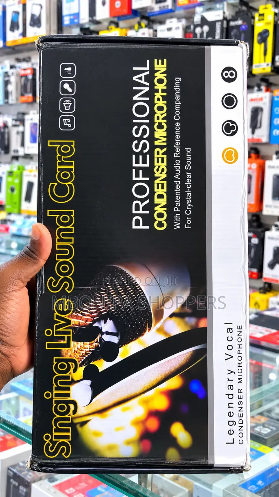 Professional Mic Condenser Microphone Sound Card Set for Webcast Live