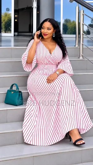 Womens Dress With Vertical Stripes