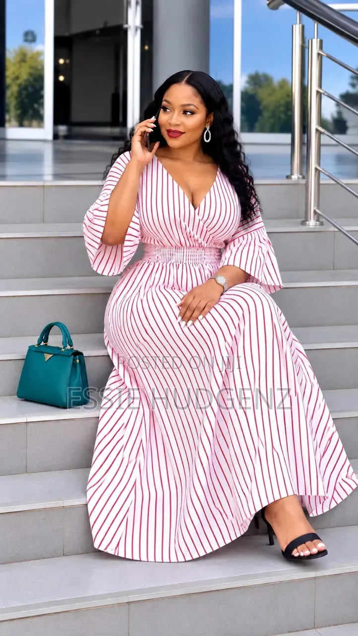 Womens Dress With Vertical Stripes