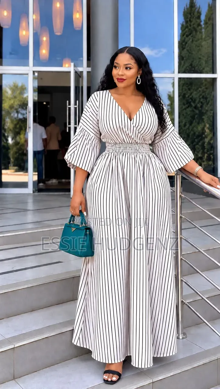 Womens Dress With Vertical Stripes
