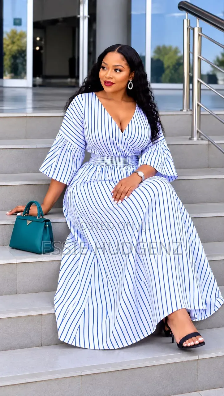 Womens Dress With Vertical Stripes