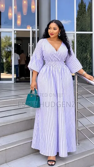 Womens Dress With Vertical Stripes