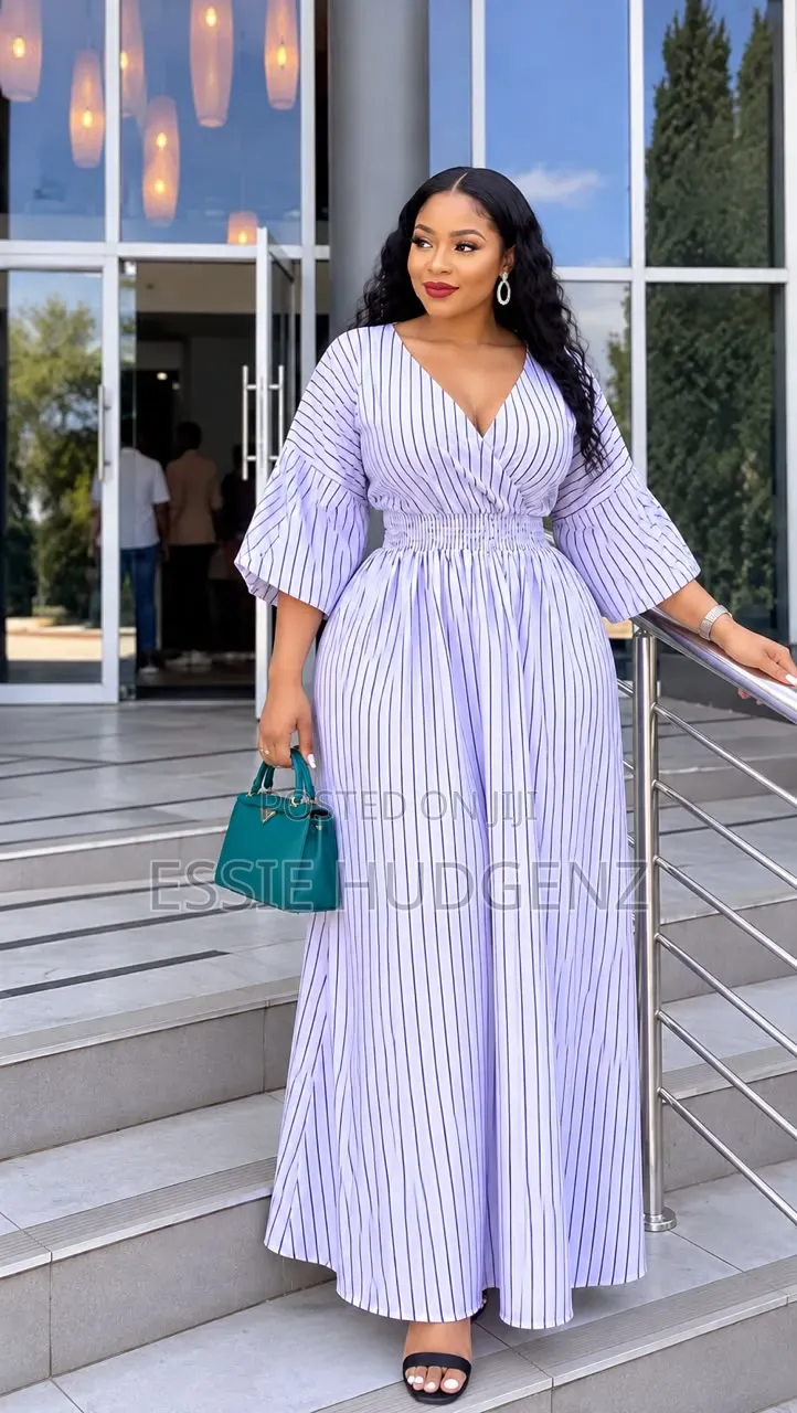 Womens Dress With Vertical Stripes