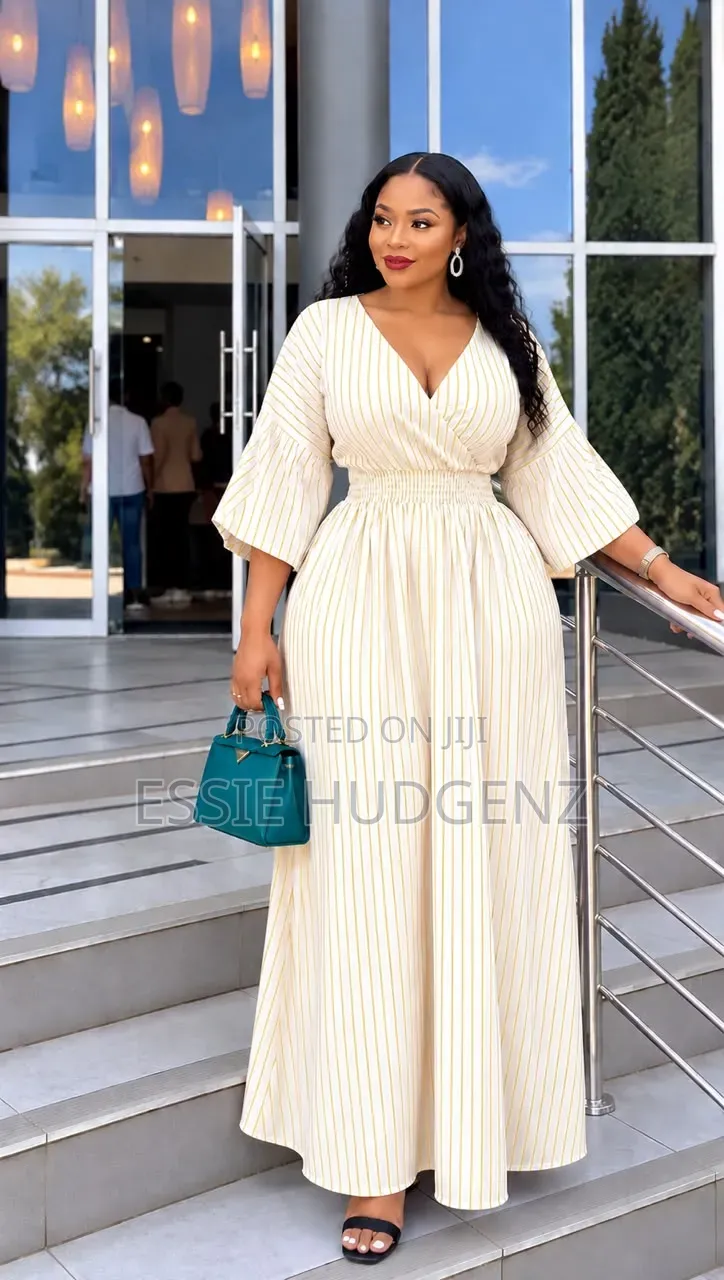 Womens Dress With Vertical Stripes