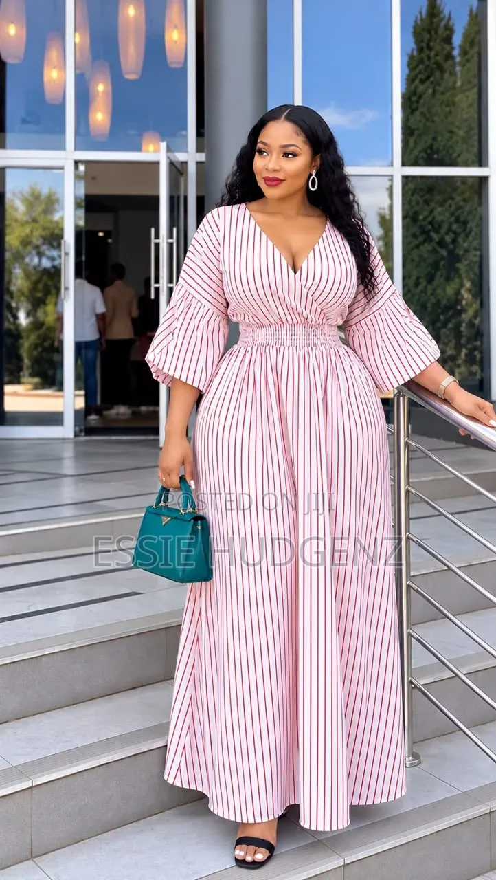 Womens Dress With Vertical Stripes