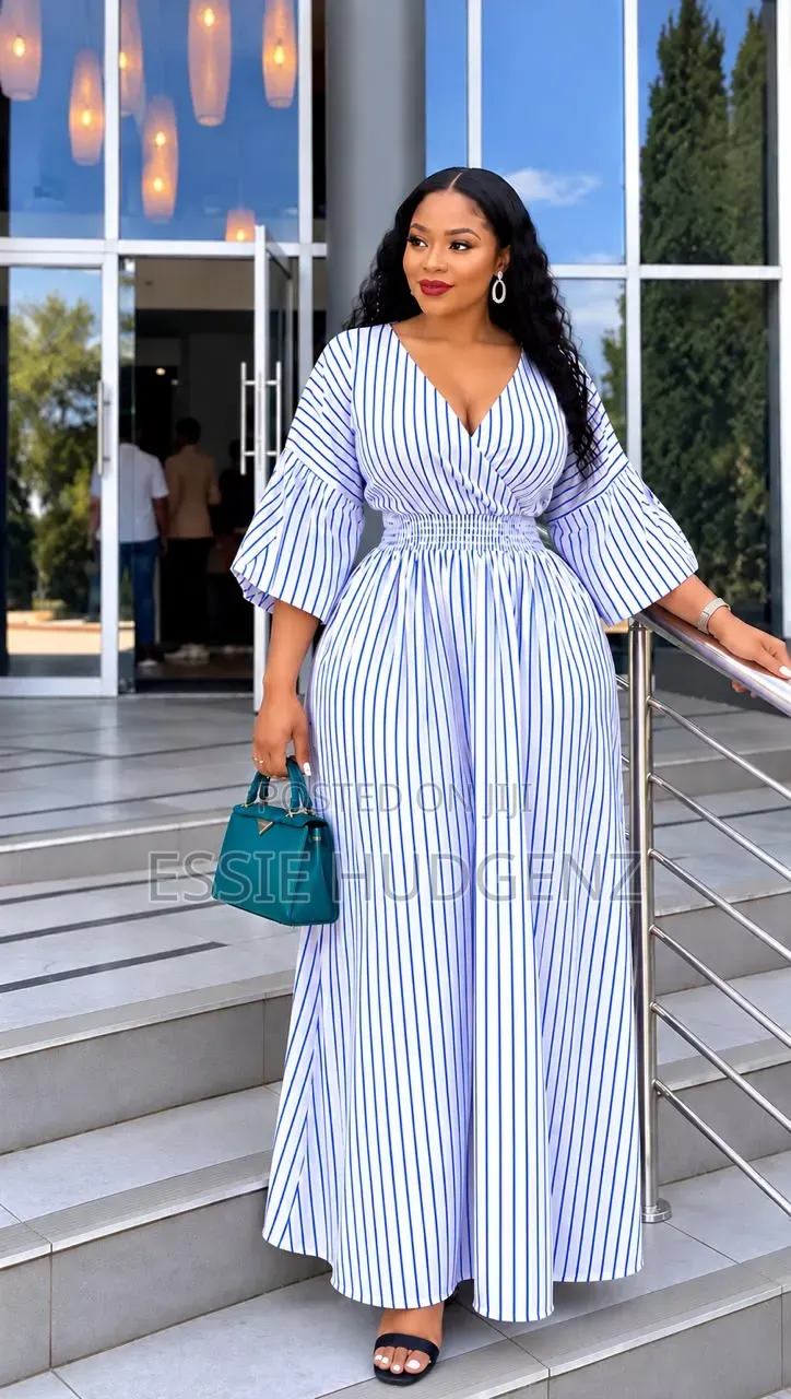 Womens Dress With Vertical Stripes