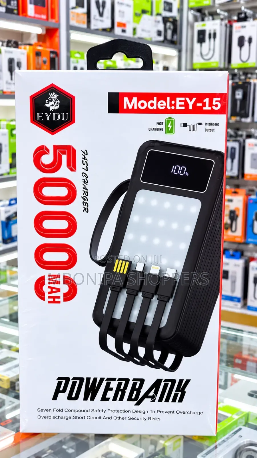 50000MAh Original Power Bank Inbuilt 4 Cables, Fast Charging