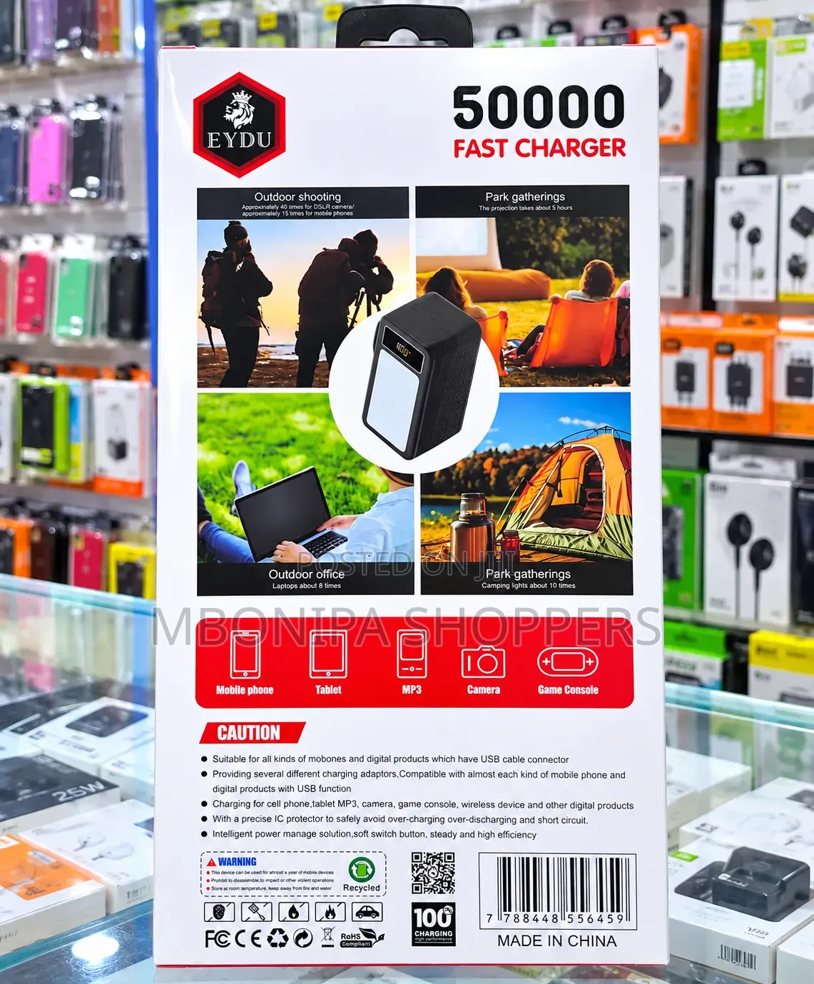 50000MAh Original Power Bank Inbuilt 4 Cables, Fast Charging