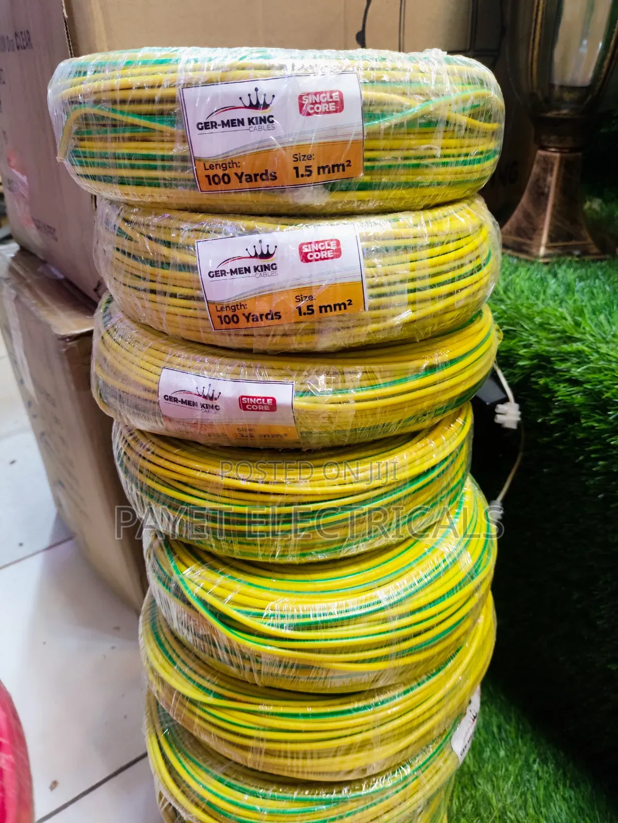 1.5mm Single Core Cable Green