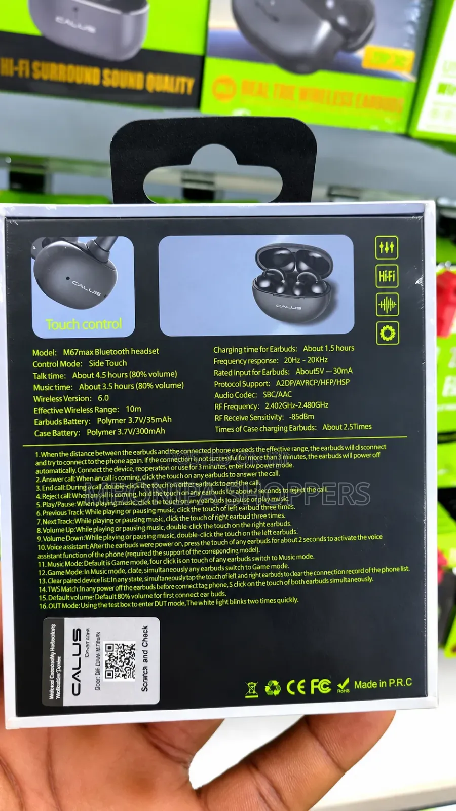 CALUS M07max Wireless Earbuds - HiFi Sound Open Ear TWS Clip