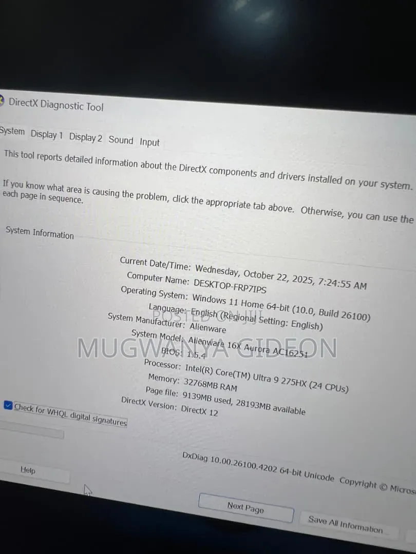 New Laptop Dell Allenware M15 R5 32GB Intel Core Ultra 9 SSD 2T