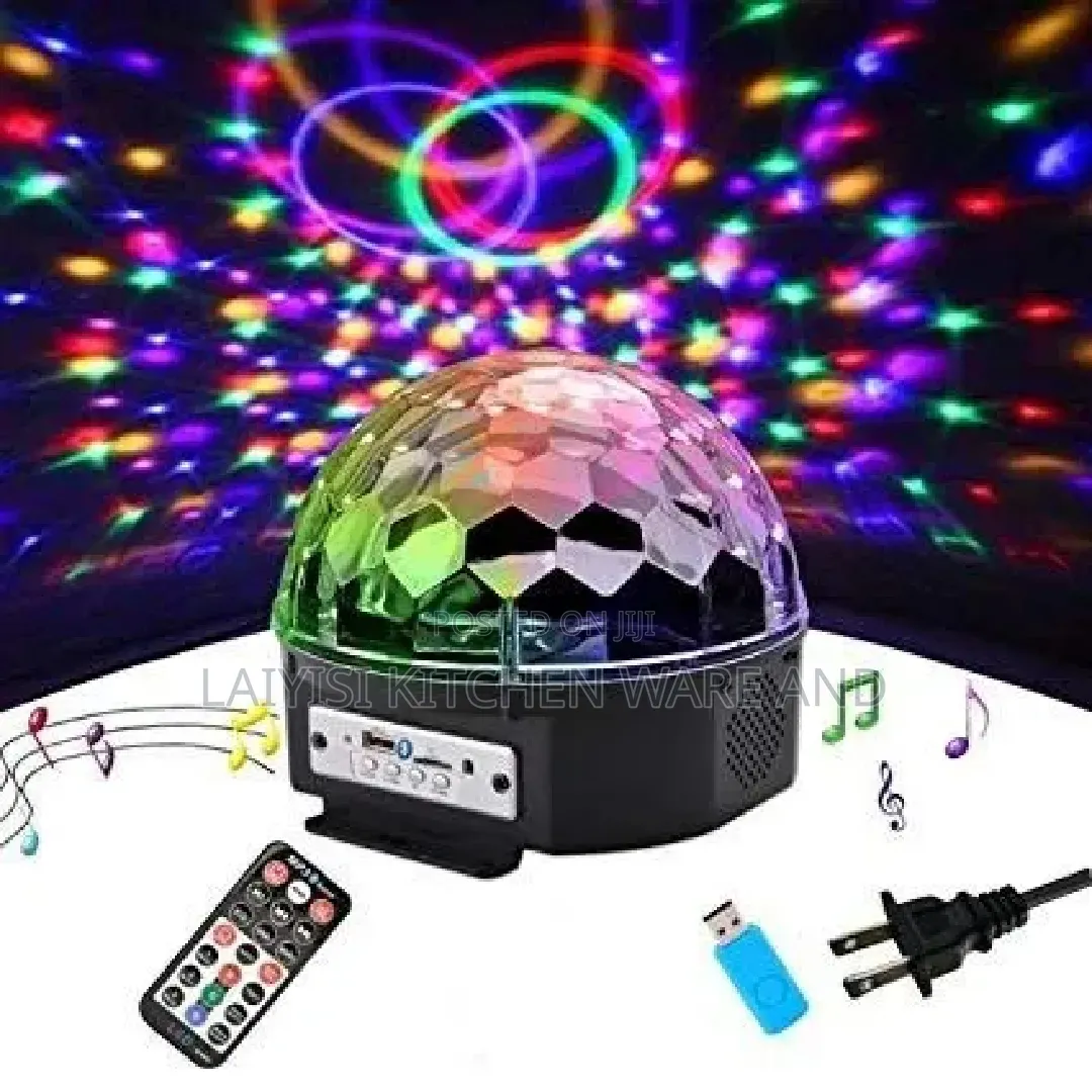 MP3 LED Magic Ball Light Disco W Bluetooth BT Speaker Remort With USB